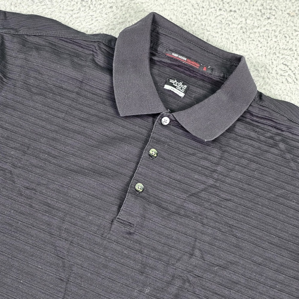 Nike Tiger Woods Collection Polo Shirt Mens XL Black Golf TW Dri-FIT Performance